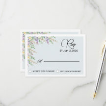 Elegant Wildflower Floral WeddingRSVPResponse Card