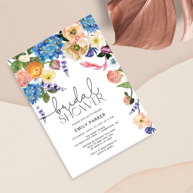 Elegant Wildflower Garden Bridal Shower Invitation (Creator Uploaded)
