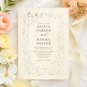 Elegant Wildflower Garden Floral Botanical Wedding Invitation
