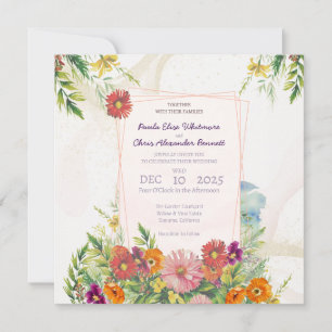 Elegant Wildflower Garden Wedding Invitation