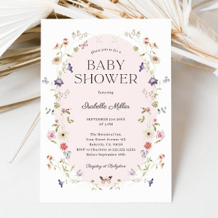 Elegant Wildflower Girl Baby Shower  Invitation