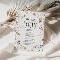 Elegant Wildflower 'Hello Forty' 40th Birthday