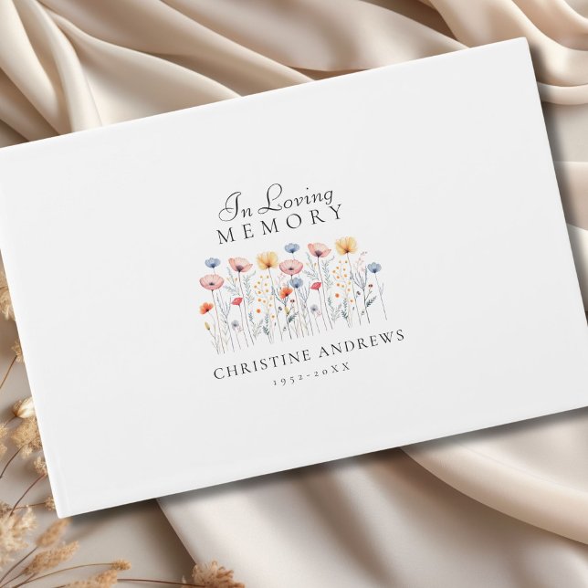 Elegant, Wildflower "In Loving Memory" Funeral Guest Book (Elegant, Wildflower "In Loving Memory" Funeral Guest Book)