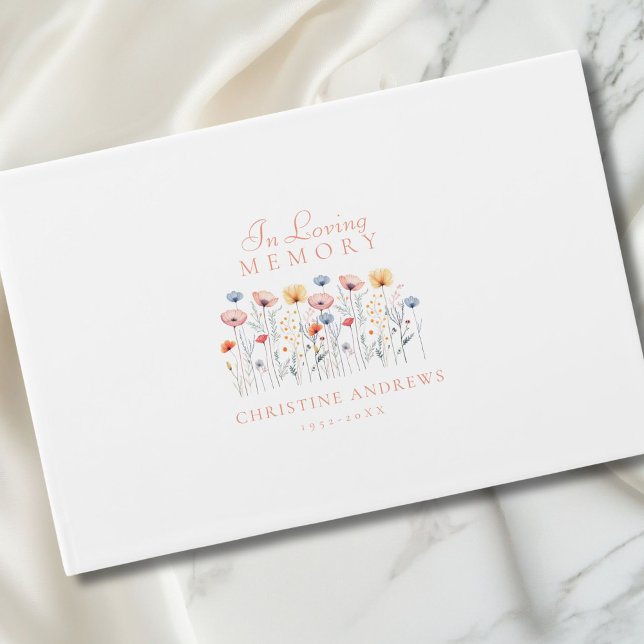 Elegant, Wildflower "In Loving Memory" Funeral Guest Book (Elegant, Wildflower "In Loving Memory" Funeral Guest Book)