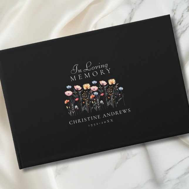 Elegant, Wildflower "In Loving Memory" Funeral Guest Book (Elegant, Wildflower "In Loving Memory" Funeral Guest Book)