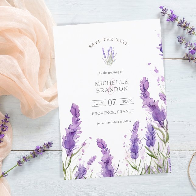 Elegant Wildflower Lavender Purple Violet Summer Invitation (Creator Uploaded)