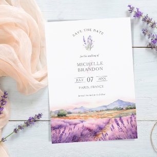 Elegant Wildflower Lavender Purple Violet Summer Invitation