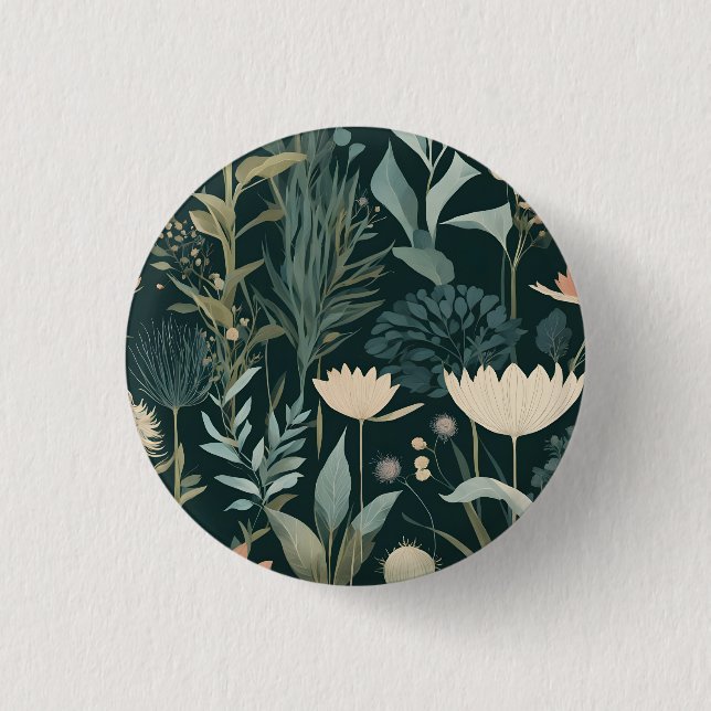 Elegant Wildflower Meadow Botanical Pattern  3 Cm Round Badge (Front)