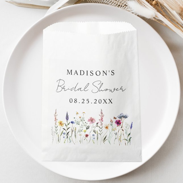 Elegant Wildflower Meadow Bridal Shower Favour Bags (Creator Uploaded)