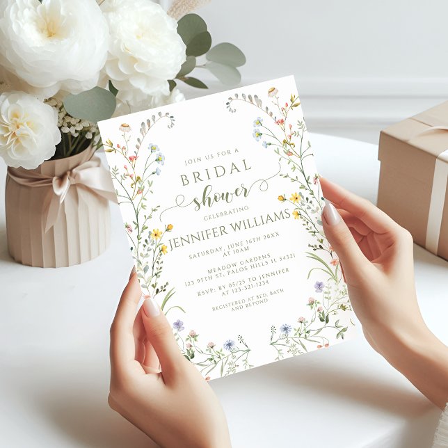 Elegant Wildflower Meadow Flower Bridal Shower Invitation (Creator Uploaded)