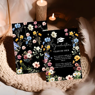 Elegant Wildflower Meadow Garden Graduation Announcement