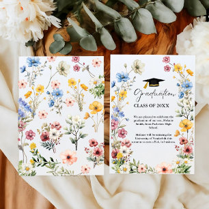 Elegant Wildflower Meadow Garden Graduation Announcement
