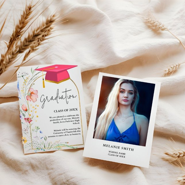 Elegant Wildflower Meadow Garden Graduation Announcement (Creator Uploaded)
