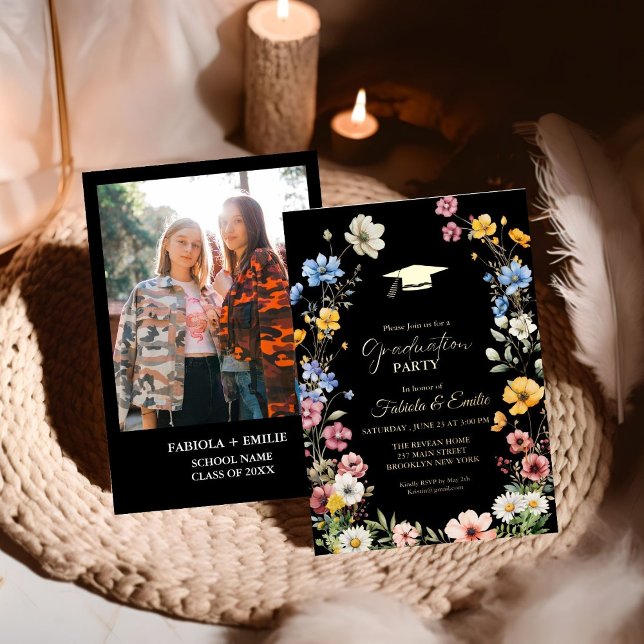 Elegant  Wildflower Meadow Garden Twin Graduation (Creator Uploaded)