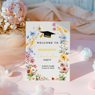 Elegant Wildflower Meadow Graduation  Welcome Sign