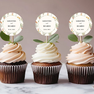 Elegant Wildflower Meadow Ivory Wedding Welcome  Classic Round Sticker