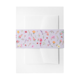 Elegant Wildflower Meadow Spring Garden Invitation Belly Band