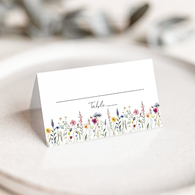 Elegant Wildflower Meadow Wedding Place Card (Creator Uploaded)
