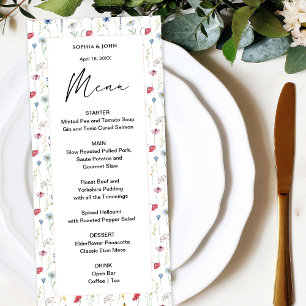 Elegant Wildflower Menu