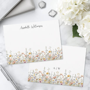 Elegant Wildflower Monogram Floral Card