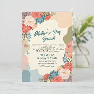 Elegant Wildflower Mother's Day Brunch Invitation 
