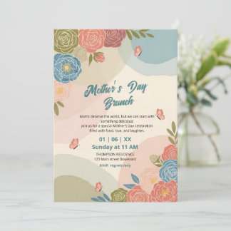 Elegant Wildflower Mother's Day Brunch Invitation