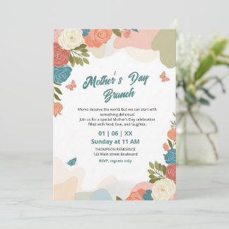 Elegant Wildflower Mother's Day Brunch Invitation