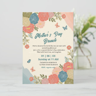 Elegant Wildflower Mother's Day Brunch Invitation