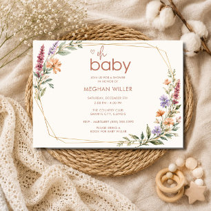 Elegant Wildflower Oh Baby Shower Invitation