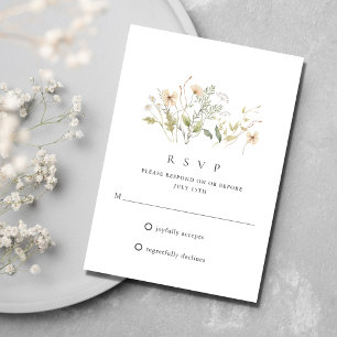 Elegant Wildflower Outdoor Wedding RSVP Card