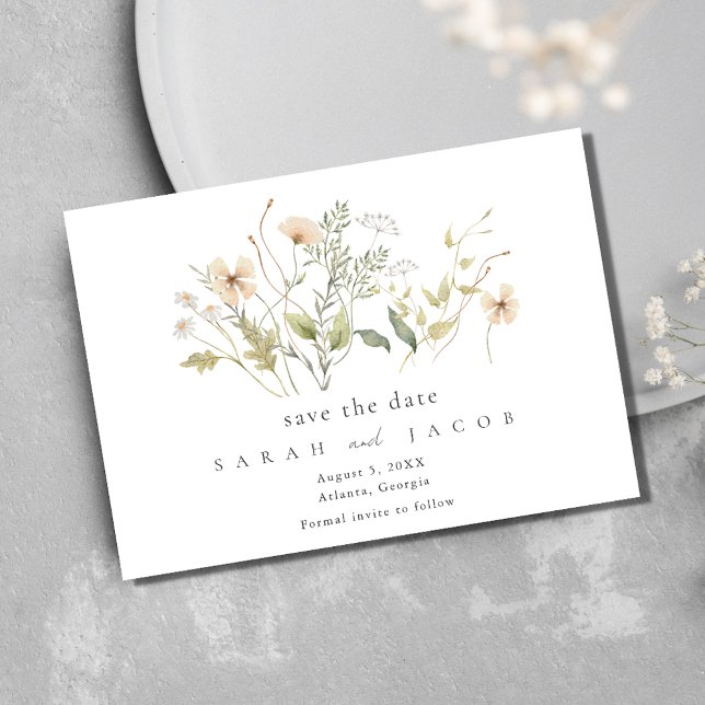 Elegant Wildflower Outdoor Wedding  Save The Date (Elegant Wildflower Outdoor Wedding Save The Date)