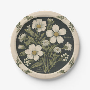 Elegant Wildflower Paper Plate