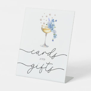 Elegant Wildflower Pearls & Prosecco Cards & Gifts Pedestal Sign
