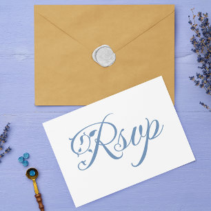 Elegant Wildflower Periwinkle Wedding RSVP Enclosure Card
