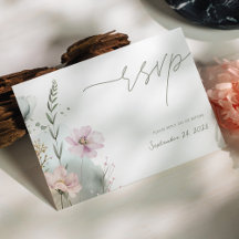 Elegant Wildflower RSVP Card | Watercolor Floral