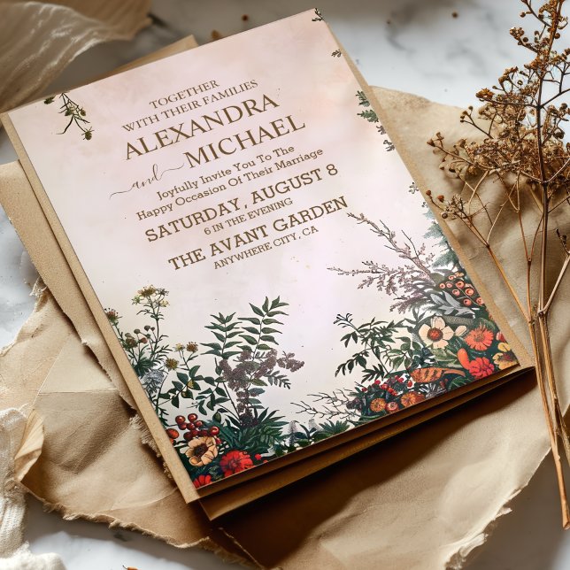 Elegant Wildflower Rustic Boho Wedding Invitation (Creator Uploaded)