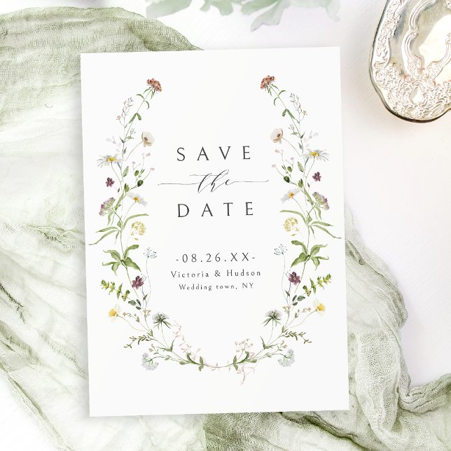 Elegant Wildflower Rustic Boho Wedding  Save The Date (Elegant Wildflower Rustic Boho Wedding Save The Date)