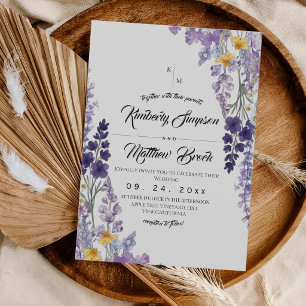 Elegant Wildflower Rustic Wedding Invitation