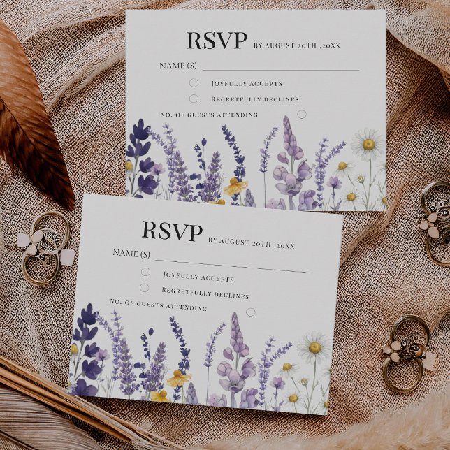 Elegant Wildflower Rustic Wedding RSVP Card (Creator Uploaded)
