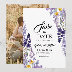 Elegant Wildflower Rustic Wedding Save The Date