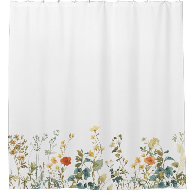 Elegant Wildflower Shower Curtain (Front)