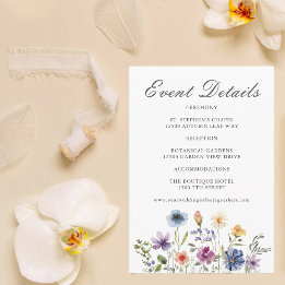 Elegant Wildflower Spring Wedding Enclosure Card