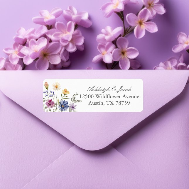 Elegant Wildflower Spring Wedding Return Address (Creator Uploaded)
