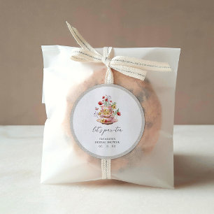 Elegant Wildflower Tea Party Bridal Shower Classic Round Sticker