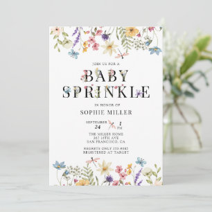Elegant Wildflower Watercolor    Baby Sprinkle Invitation