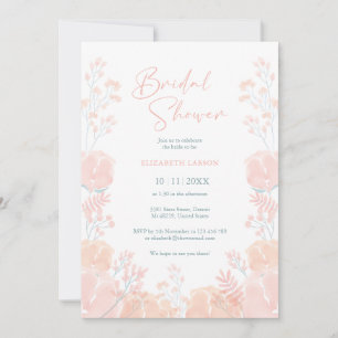 Elegant Wildflower Watercolor Bridal Shower Invitation