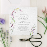 Elegant Wildflower Watercolor Floral Bridal Shower Invitation<br><div class="desc">Modern, elegant square bridal shower invitation featuring watercolor wildflower motifs in soft shades of blush pink, lilac and lavender, yellows, blues and delicate green botanical leaves. Personalise your bridal shower details in soft off-black, accented with beautiful modern hand lettered calligraphy. Part of a co-ordinated suite. See full collection here: https://www.zazzle.com/collections/elegant_wildflower_watercolor_floral_bridal_shower-119635760261893795...</div>
