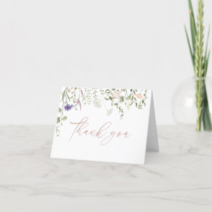 Elegant Wildflower Watercolor Floral Thank You Car