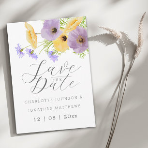 Elegant Wildflower Watercolor Floral Wedding Save The Date