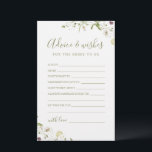 Elegant Wildflower wedding advice & wishes card<br><div class="desc">These advice & wishes cards are sweet keepsakes for the bride and couple, features elegant delicate watercolor wildflower and stylish modern script, pastel palettes of soft yellow, off white, sage green, dusty rose, blush pink, burgundy, and botanical greenery, simple and romantic. great for rustic country party, modern boho bridal shower,...</div>